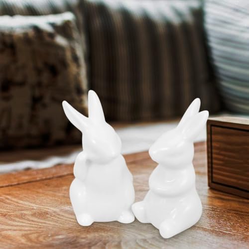 Image of BESPORTBLE Easter Bunny Decorations Spring Home Decor Bunny Figurines Easter White Rabbit Ceramic Rabbits Figurines Bunny Sculptures Rabbits Crafts Decor 5Pcs