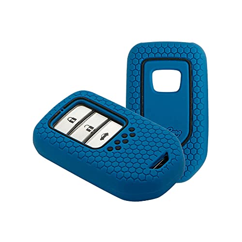 Image of Keycare Silicone Key Cover Compatible for Honda City, Civic, Amaze, Elevate, WR-V, Accord, BR-V, CR-V, Mobilio, Jazz, Brio Smart Key (Blue)