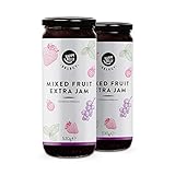 Marca Amazon - Happy Belly Select Mermelada extra con 75 % de mezcla de frutas, 2 unidades de 530 g