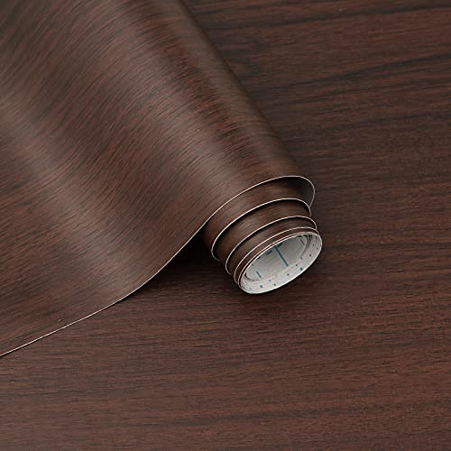GloryTik Brown Wood Wallpaper 17.7inx118.1in Wood Peel and Stick Wallpaper Removable Wood Wallpaper Self Adhesive Rustic Wood Wallpaper Vinyl Film Wood Contact Paper for Cabinets Furniture Desk Decor