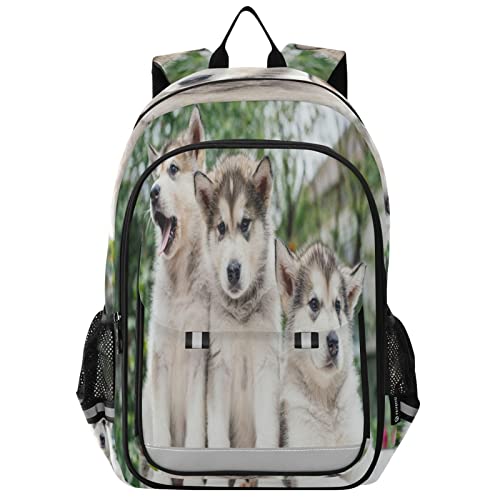 Sacs à dos d'école pour enfants et sac à dos pour la randonnée mignon motif chiots d'Alaska