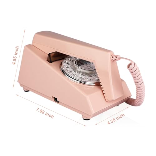 Téléphone à l'ancienne mode rose avec finitions haut de gamme - 4