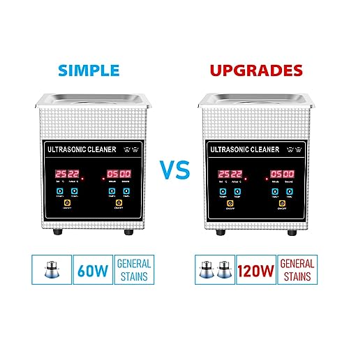 Limpiador ultrasónico con temporizador para eliminar suciedad difícil en joyas de 2L 3