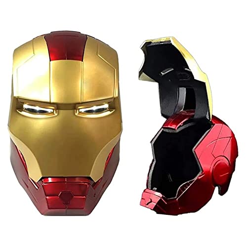 Iron Man Elektronisk hjälm Carnival Halloween Mask Hjälm Film Anime Superhjältar Cosplay Prop Barn Vuxen Fancy Dress Kostym Replika Ansiktsmask,Red-Adult（65cm）