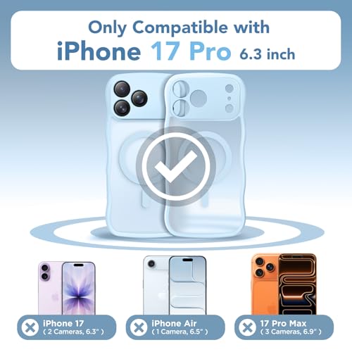Coque iPhone 17 Pro compatible MagSafe avec protection caméra complète bleu clair - 2