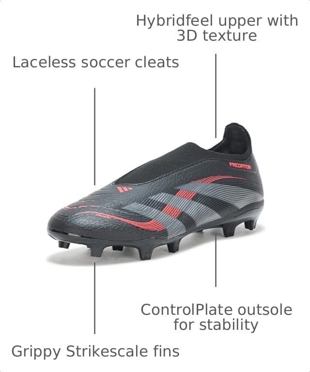 Image of adidas League Laceless Firm GroundMulti Ground Soccer Cleats - Black