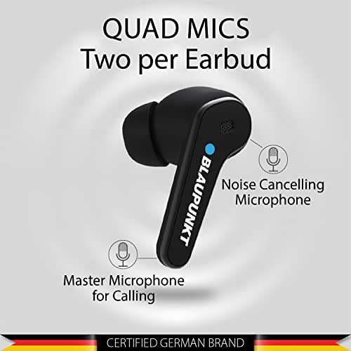 Image of Blaupunkt BTW250 Moksha ANC -30dB True Wireless in Earbuds with Mic I Flip Top Rotatory Design I 40H Playtime I TurboVolt Fast Charging I Crispr Enc Tech I 80Ms Low Latency (Black)