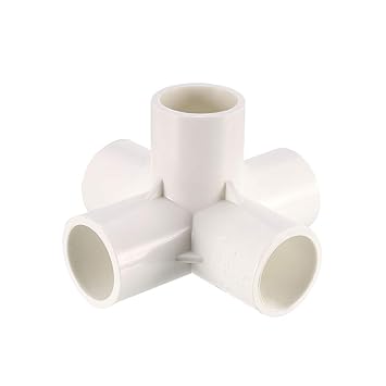 uxcell 5 Way Elbow PVC Pipe Fitting Furniture Grade 20mm Size Tee Corner Fittings White 6pcs