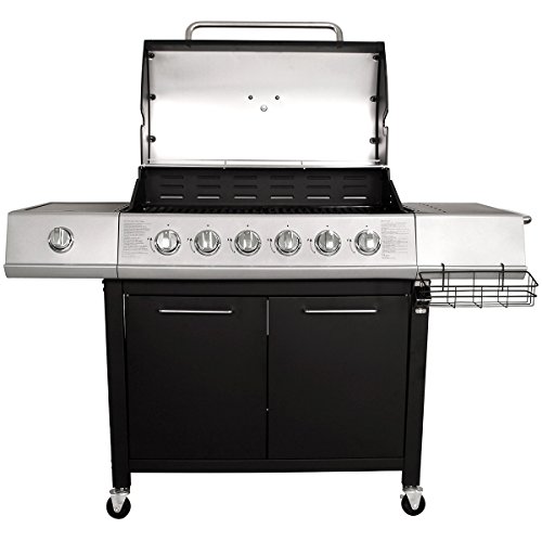 Charles Bentley 7 Burner Premium Gas Steel Barbecue With Wheels Gas
