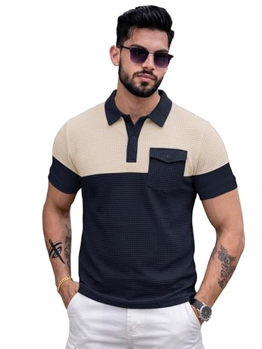 Image of EYEBOGLER Premium Textured Self-Design Half Sleeve Collar Polo T-Shirt for Men || Packs Also Available