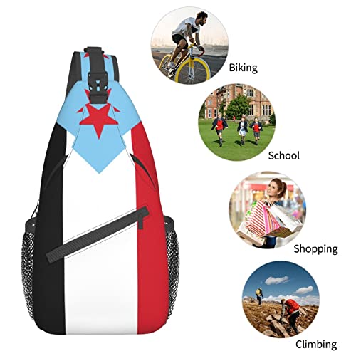 Mochila unisex bandolera estilo Flag of South Yemen negro miniatura 7