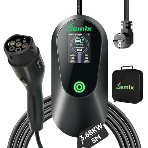 Câble recharge voiture électrique 16A réglable Nemix avec écran et charge programmée