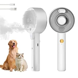 Cloud Care Cat Brush – Steam & Massage for Shedding Indoor Cats & Dogs, Long/Short Hair