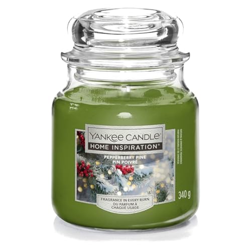 Bougie parfumée Yankee Candle pin poivré 340g en pot de verre vert