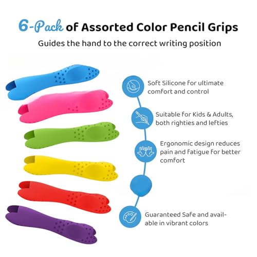 Poignées ergonomiques pour stylos d ' aide à l ' écriture, en Silicone souple, porte-crayon, pince pour, étudiants en bas âge, écriture manuscrite, de poignée pour adulte – vue 7