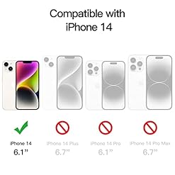 JETech Coque pour iPhone 14 61 Pouces Anti Jaunissement Etui de Protection Antichoc Housse Anti Rayures Dos Transparente Transparente