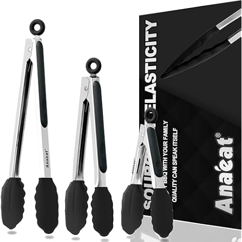 Anaeat Non-Stick Silicone Tongs Set Cover
