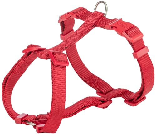 TRIXIE Premium H-Geschirr Größe L–XL: Brustumfang 75–120 cm/25 mm in rot - verlässliches Hundegeschirr, Bruststeg, Nacken- und Bauchgurt stufenlos verstellbar für sehr große Hunde, 203503