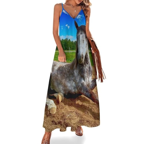 Robe maxi col V décontracté pour rester fraîche en été