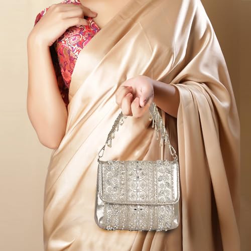 Image of Nevis Stylish Embroidery Unique Design Traditional Wedding Party Handheld Potli Bag For Women