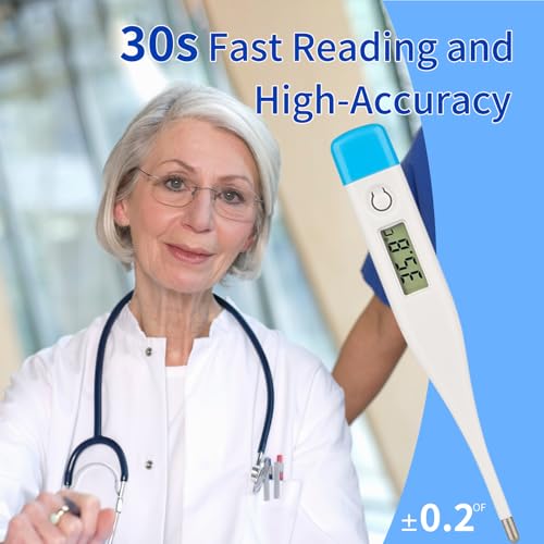 Image of Intelligent Digital Thermometer,LCD Display Screen,Fast Measurement,Suitable for Children and Adults,Easy to Maintain Cleanliness and Hygiene,Bringing Family Health,Light Blue