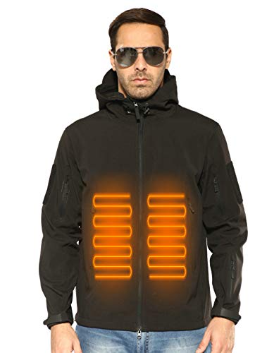 ANTARCTICA Winter Tactical Military Softshell Heated Jacket Coat Black