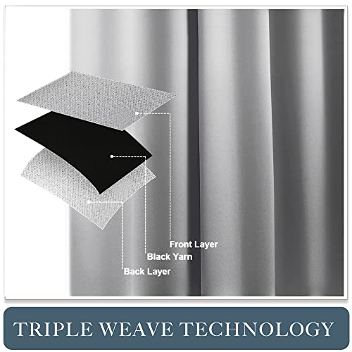 Pony Dance 90 Inch Length Curtains - 42W X 84L Window Curtain Draperies Room Darkening Solid Thermal Draperies Rod Pocket Panels Xmas Home Decorations For Living Room/Bedroom, Silver Grey,Set Of 2 #TOP5