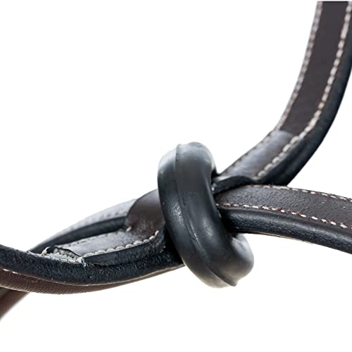 Equinavia Valkyrie Fancy Stitched Leather Standing Martingale - Chocolate Brown - Cob #TOP1