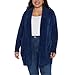 Orvis Womens Cardigan Sweater Chenille Pockets Soft Open-Front Midweight (Blue,Small)