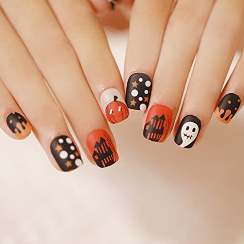 24 Pcs Press on Nails, Press-On Manicure, Coffin Fake Nails, Glossy Press on Nails, Artificial Fake Nail, Stiletto Almond Press on Nails for Women