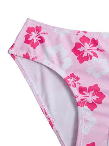 Image of COZYEASE Girls' 2 Piece Ditsy Floral Print Knot Front Ruched Triangle Bikini Swimsuit