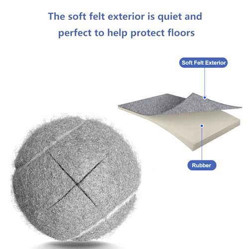 Image of Tennis Balls for Walkers, Pre Cut Walker Glide Balls for Chairs, Desks, Furniture Legs and Floor Protection, Heavy Duty Long Lasting Felt Pad Glide Coverings - 4PCS Gray