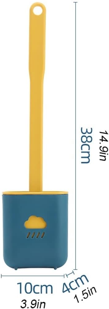 Toilet Brush Toilet Brush Holder Silicone Toilet Bowl Brush No Dead Corners Household Cleaning Toilet Minimalist Wind Gap Brush Toilet Artifact Set Cleaning Brush(Yellow)