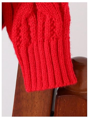 Floerns Toddler Girl's Cute 3D Bow Decor Long Sleeve Sweater Cable Knit Pullover Top3