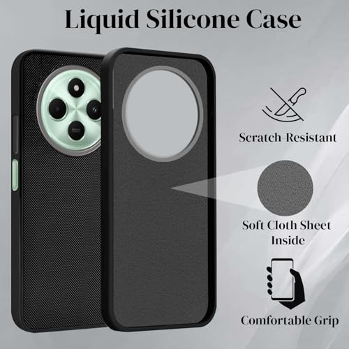 Image of Jkobi Back Cover Case for Poco C75 | Poco M7 (Textured Grip Design | Micro-Fiber Cloth Inside | Slim and Light Weight | Soft Touch and Feel | Black)