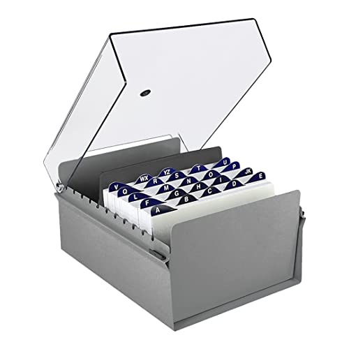 Porta Tarjeta 5"x 8" Acrimet: Organizador de Fichas con Base de Metal Gris para Escritorio
