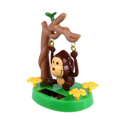 Binory Solar Powered Dancing Animals Bobble Head Cute Monkey Solar Swinging Animated Bobblehead Figures Toys Sun Catcher for Home Office Windowsill Desk,Car Dashboard and Holiday Decor and Gift - Thumbnail 6
