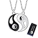 yin yang collana, ZoneYan Ciondolo 2pc Collana Ciondolo Tai Chi Yin Yang Puzzle Amicizia Separabile Amore Coppia Lega Catena Uomo Donna Regalo