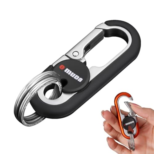 Image of Key Chains Men, 2024 Car Key Chain for Men, Anti-Loss Keychain with Double Keyrings, Quick Release Key Chain (2pcs,Blue+Orange)