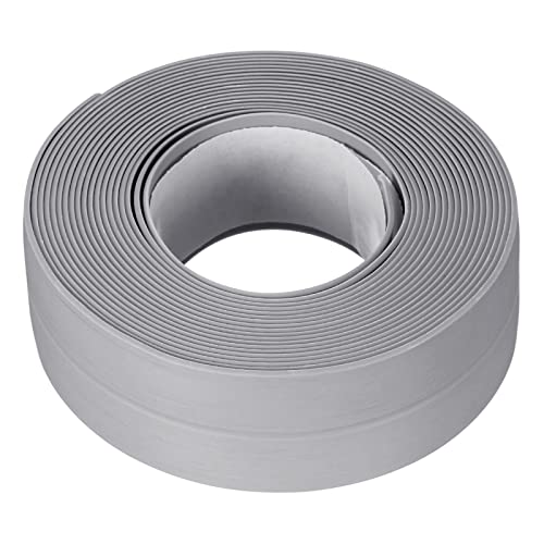 uxcell Waterproof Seal Caulk Strip Tape Self Adhesive 0.87" W x 10.5'L PVC Sealing Tape for Kitchen Bathroom Grey