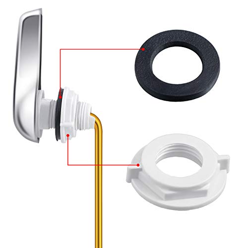 4 Pcs Toilet Handle Replacement Kit Front Toilet Tank Flush Lever Replacement With Toilet Flapper Replacement And 2 Pcs Stainless Steel Chain (Black) #TOP2
