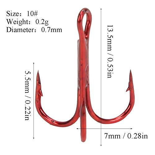 Fishing Hook 100pcs Fishing Hook Sharpened Treble Fishhook Tackle(8#) - Image 3
