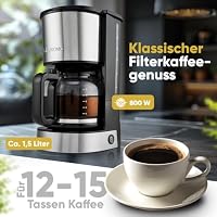 Clatronic® Kaffeemaschine mit Filter | für 12-14 Tassen | Filterkaffeemaschine | Edelstahlgehäuse | Nachtropfsicherung | Coffee Machine | Kaffeemaschine Filtermaschine | 800W | KA 3808 – Ansicht 2