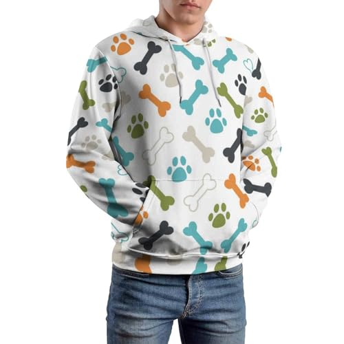 Sweat à capuche patte d'os de chien pull unisexe taille S