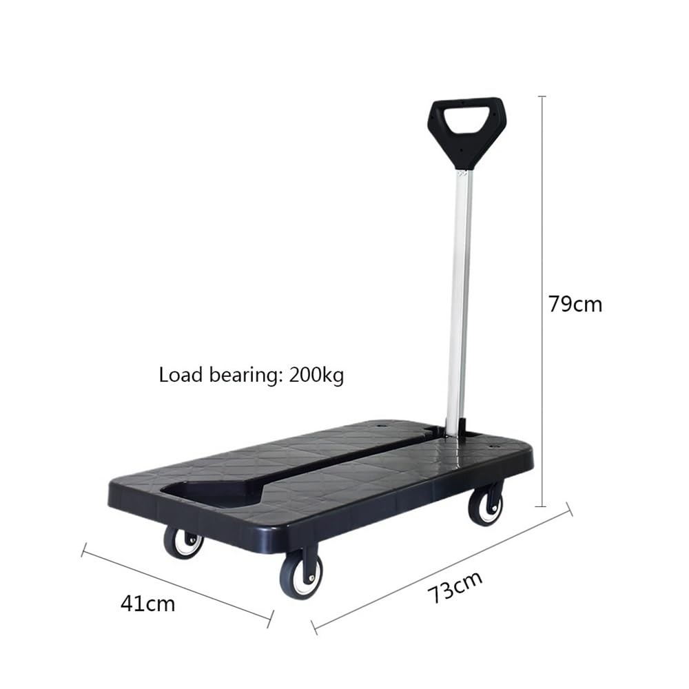 Handwagen Haushaltswagen, geräuschlos, faltbar, Flachbettwagen, tragbarer Einkaufswagen, Lebensmitteleinkaufswagen, Kleiner Wagen for die Lieferung