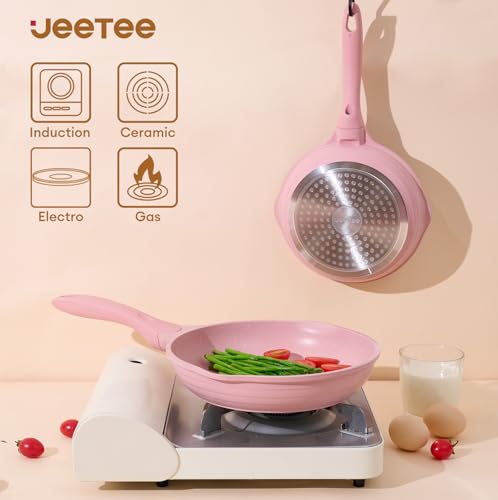 Jeetee Pink Pots And Pans Set Nonstick 23Pcs, Healthy Kitchen Cookware Sets thumb #4