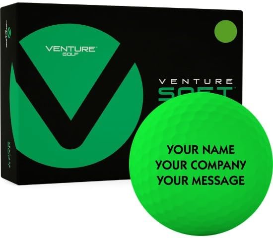 Venture Golf Soft Matte Green Personalized Golf Balls