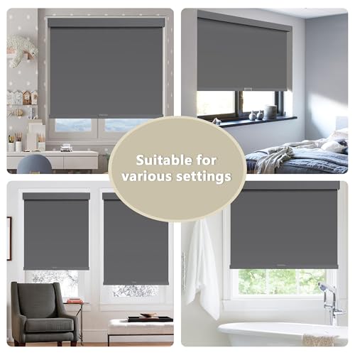 Image of SUNOFF Cordless Blackout Roller Shades Blinds for Windows,42 inchW x 72 inchH,Grey