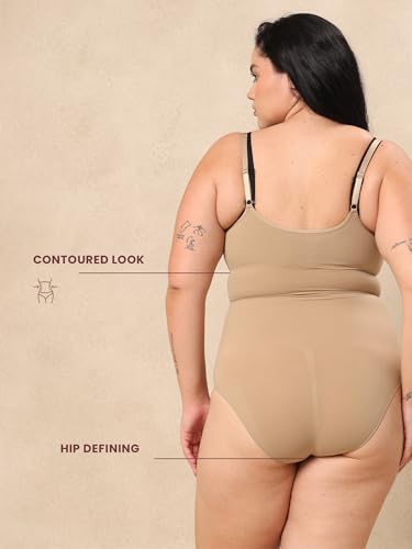 Image of Krvvy Premium Shapewear Bodysuit for Women | Body Shaper With All-Day Comfort, Seamless, Waist Sculpting, Tummy Tucker, Invisible Under Clothes |