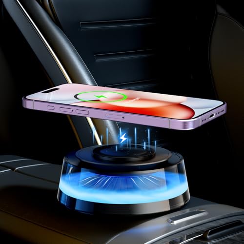 Image of Wireless Charging Car Diffuser with Dual Aromatherapy Storage & Humidifier - Essential Oil Car Air Freshener, Portable Travel Diffuser for Long-Lasting Scents, Smart Car Accessories for Men /Home